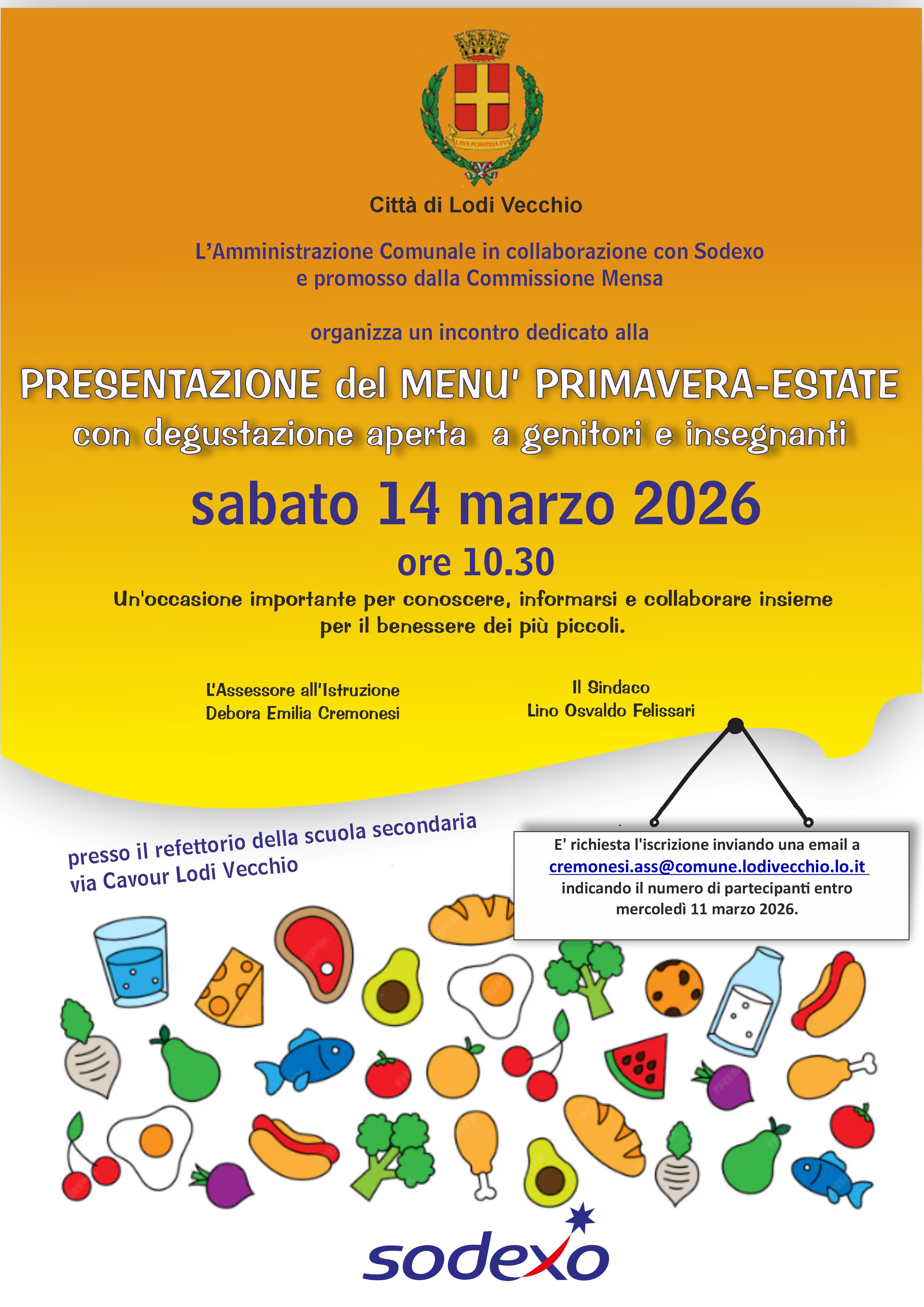 Scuola presentazione men� primavera estate